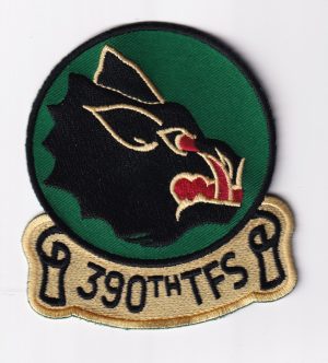 390th Tactical Fighter Squadron Blue Boar (1972-82), 4 inch Patch, Hook and Loop